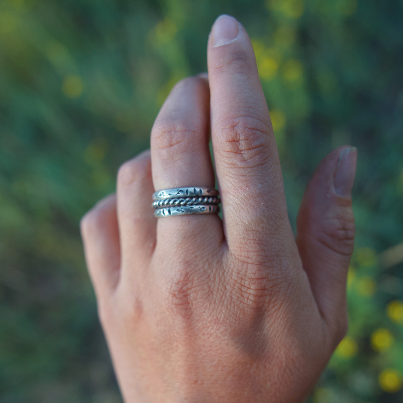 Stamped Sterling Stacker Set | Finished To Size