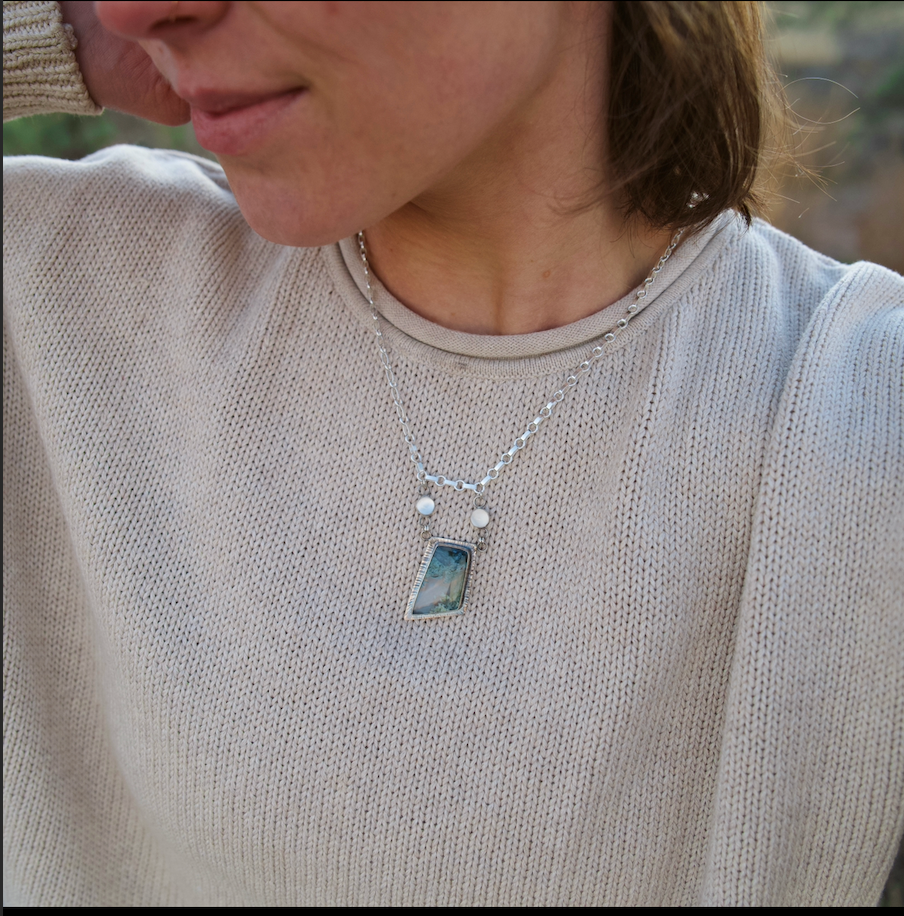The Enchanted Forest Chain | Ochoco Moss Agate & Moonstone