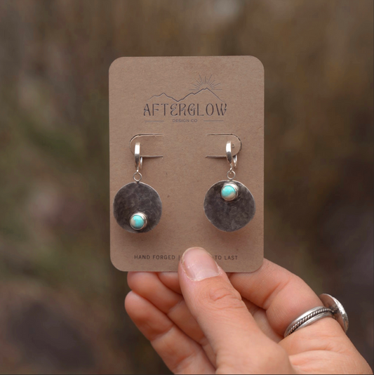 Mismatched Turquoise Huggie Earrings