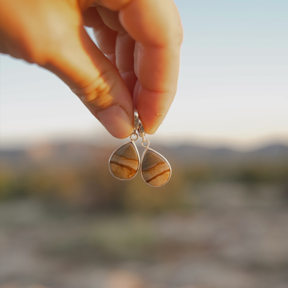 Cripple Creek Jasper Huggie Earrings