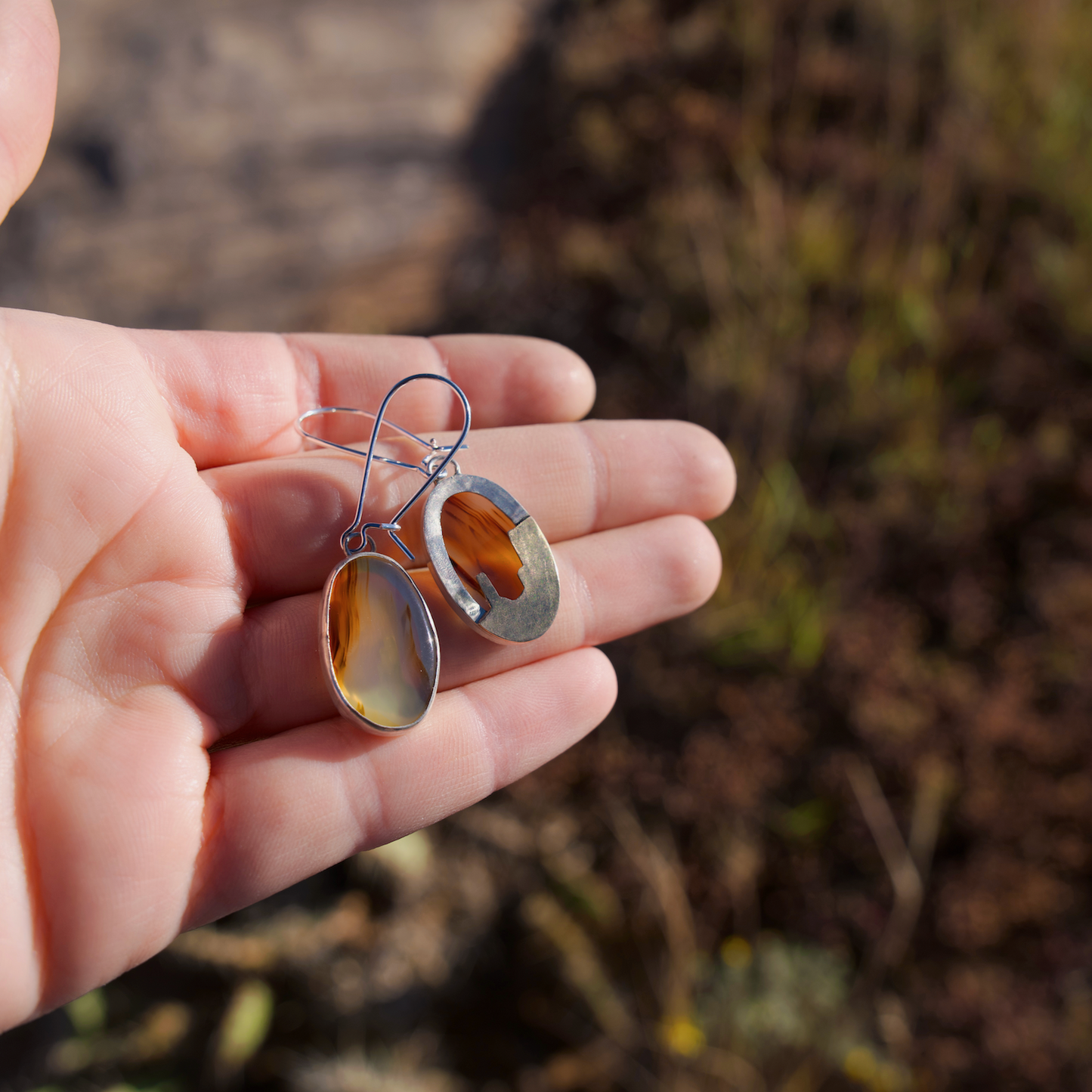 Double-Sided Mt. Agate Desertscape Earrings