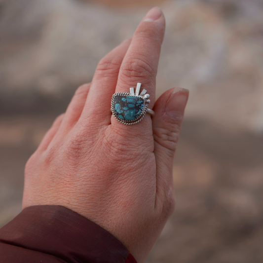 Funky Turquoise Ring: Size 8.5