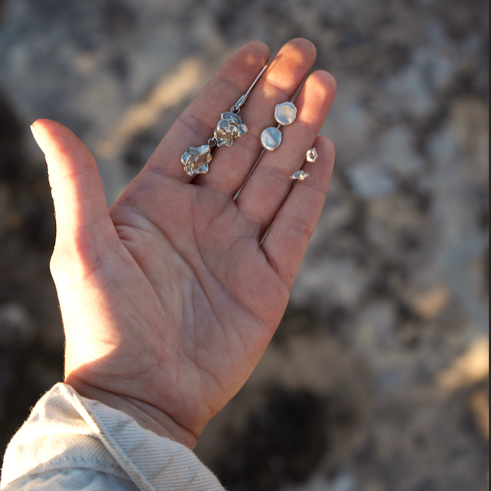 Reclaimed Silver Danglers